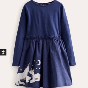Mini Boden Jersey Woven Appliqué Dress